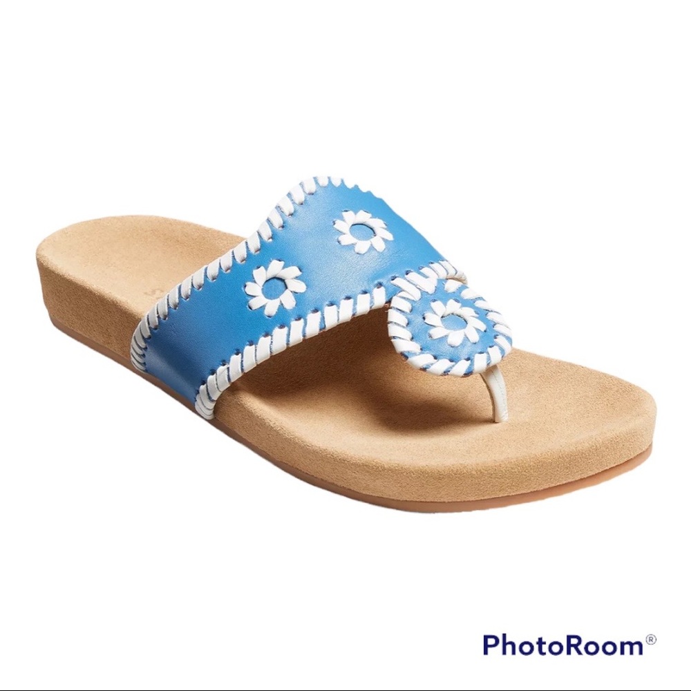 NEW In Box Jack Rogers Atlantic Blue & White Comfort Sandals